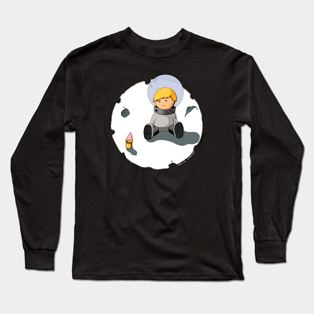 Sad Astronaut Boy Long Sleeve T-Shirt by Lab Reject Studios